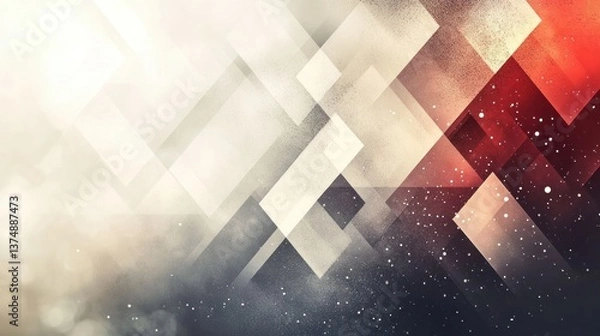 Obraz Abstract Geometric Red and White Design