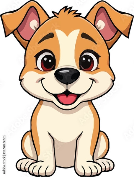 Fototapeta  a illustrator vector dog with a white backround