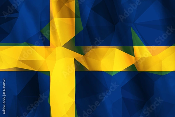 Obraz Log Poly Sweden flag 