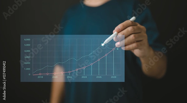 Obraz Data-driven growth. visualizing business trends and future projections.
