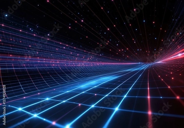 Fototapeta Futuristic Digital Network Pathway