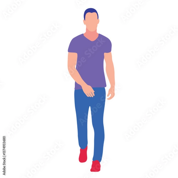 Obraz Man walking in casual attire