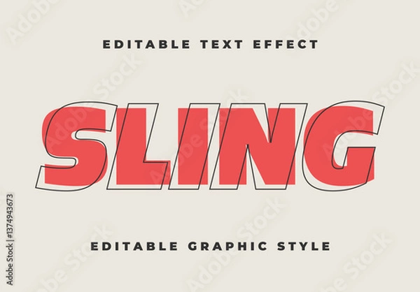 Obraz Red And Black Outline Bold Display Text Effect
