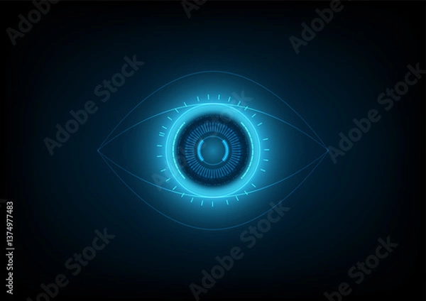 Fototapeta Abstract background with cyberspace security scan