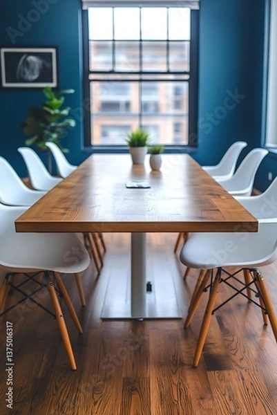 Fototapeta Modern office conference room table.