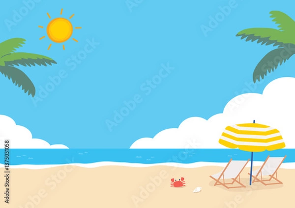 Obraz 夏のビーチの背景