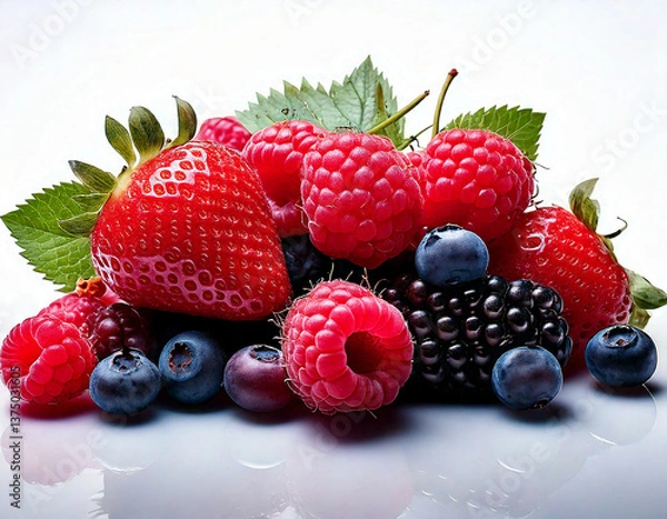 Fototapeta Berries on a white background
