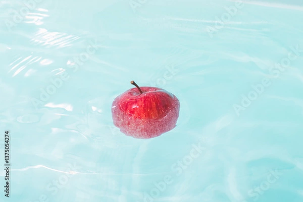 Obraz 水に浮くリンゴ