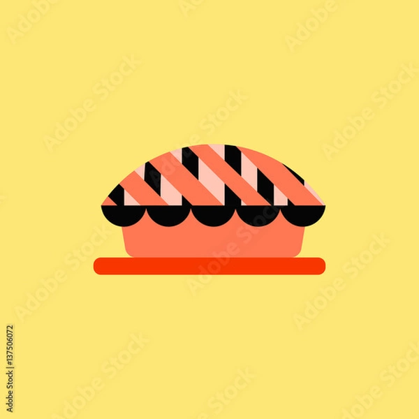 Fototapeta pie vector icon, delicious pie