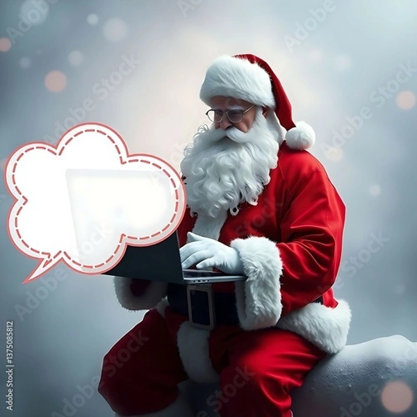 Fototapeta santa claus is thinking 