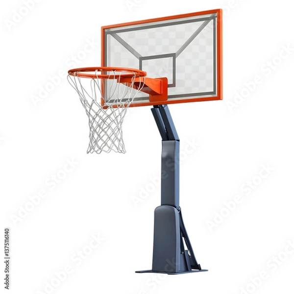 Fototapeta A portable basketball hoop with an adjustable height, isolated on transparent background