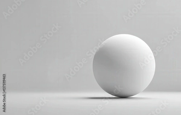Fototapeta Abstract White Sphere in Minimalist Setting