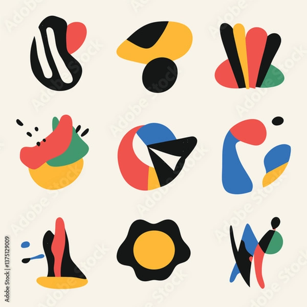 Fototapeta A set of colorful collection abstract forms