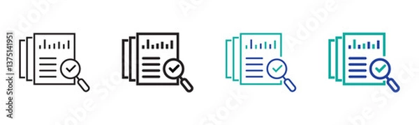 Obraz Audit document icon in flat style. Result report vector illustration on white isolated background. Verification control business concept. stock vector. eps 10.