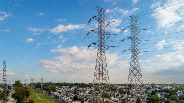 Obraz High Power lines across