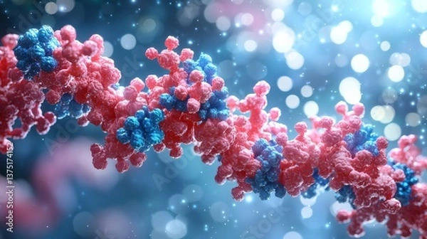 Fototapeta Quantum computing accelerating cancer research by simulating complex protein interactions future of drug discovery Stock Photo with side copy space