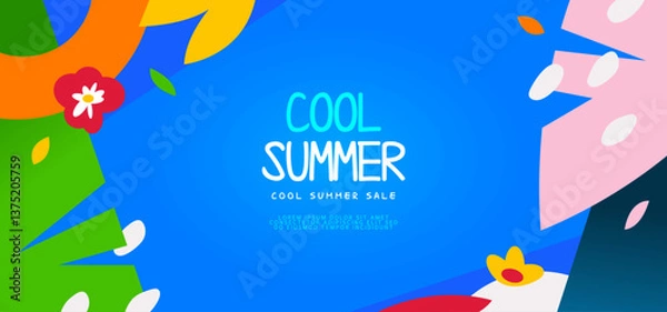Obraz summer shopping horizontal banner illustration