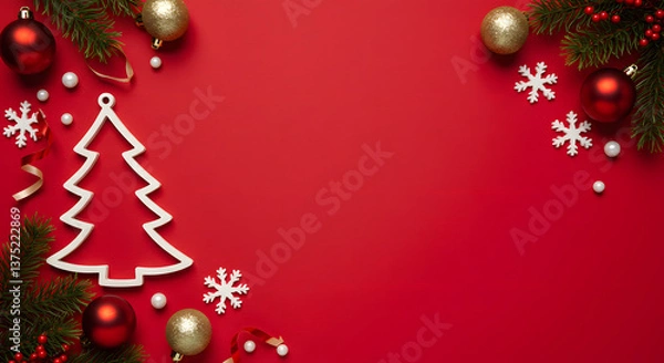 Obraz Christmas Red Background