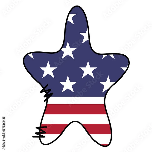 Fototapeta American Flag Asterisk