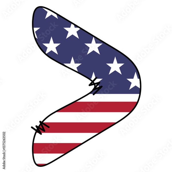 Fototapeta American Flag Greater Than Symbol