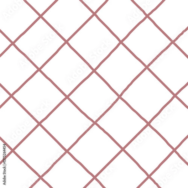 Obraz Diagonal Grid Pattern  Hand-Drawn Lattice Vector Design