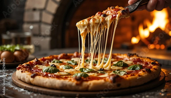 Fototapeta pizza on the table