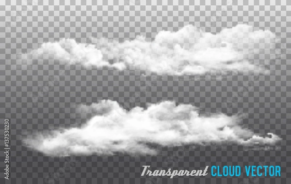 Fototapeta Clouds vector on transparent background.