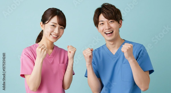 Obraz 日本人の看護師たち、病院、リハビリ