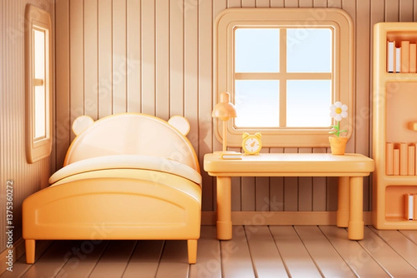 Obraz 3d rendering cartoon style bedroom
