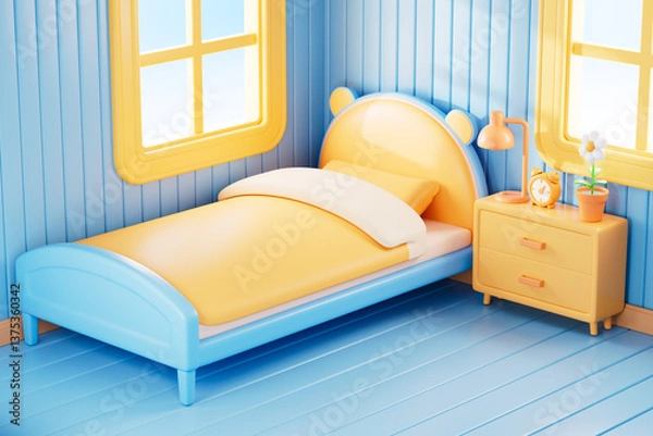 Obraz 3d rendering cartoon style bedroom