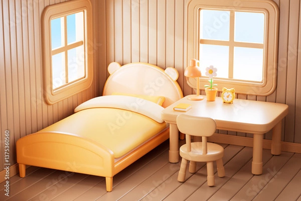 Obraz 3d rendering cartoon style bedroom