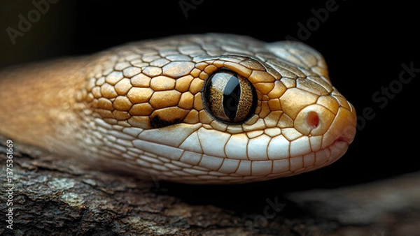 Fototapeta A snake’s scales in ultra-close detail, showing the natural patterns and shine
