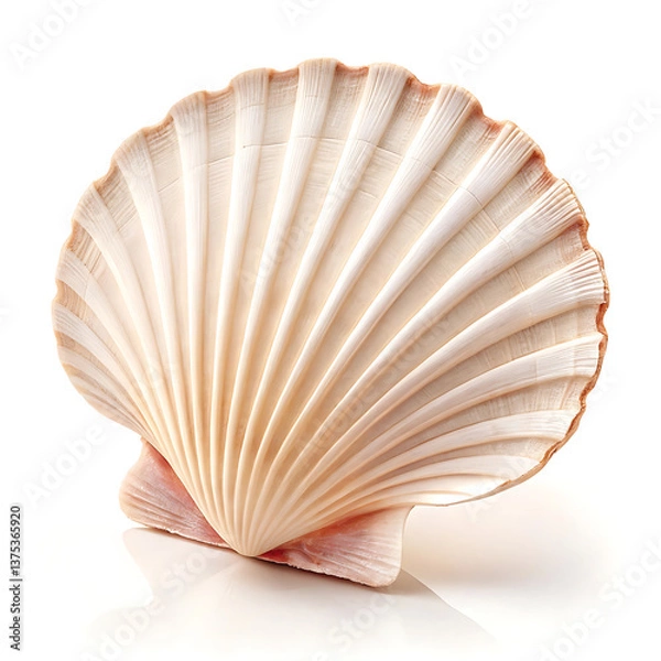 Fototapeta Elegant Scallop Shell High-Resolution Stock Photo of a Single Seashell