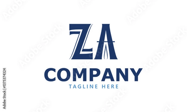 Obraz ZA Z za initial logo | initial based abstract modern minimal creative logo, vector template image. luxury logotype logo, real estate homie logo. typography logo. initials logo