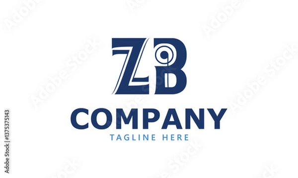 Obraz ZB Z zb initial logo | initial based abstract modern minimal creative logo, vector template image. luxury logotype logo, real estate homie logo. typography logo. initials logo