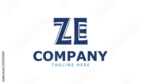 Obraz ZE Z ze initial logo | initial based abstract modern minimal creative logo, vector template image. luxury logotype logo, real estate homie logo. typography logo. initials logo
