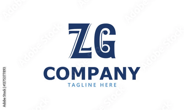 Obraz ZG Z zg initial logo | initial based abstract modern minimal creative logo, vector template image. luxury logotype logo, real estate homie logo. typography logo. initials logo