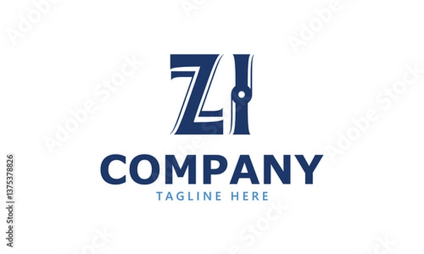 Obraz ZI Z zi initial logo | initial based abstract modern minimal creative logo, vector template image. luxury logotype logo, real estate homie logo. typography logo. initials logo