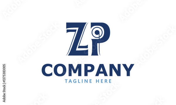 Obraz ZP Z zp initial logo | initial based abstract modern minimal creative logo, vector template image. luxury logotype logo, real estate homie logo. typography logo. initials logo