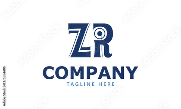 Obraz ZR Z zr initial logo | initial based abstract modern minimal creative logo, vector template image. luxury logotype logo, real estate homie logo. typography logo. initials logo