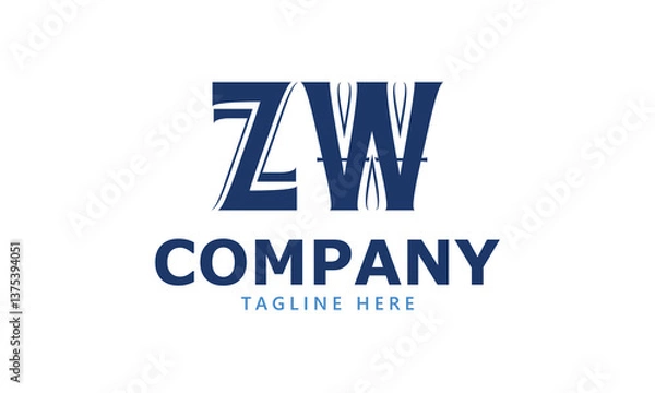 Obraz ZW Z zw initial logo | initial based abstract modern minimal creative logo, vector template image. luxury logotype logo, real estate homie logo. typography logo. initials logo