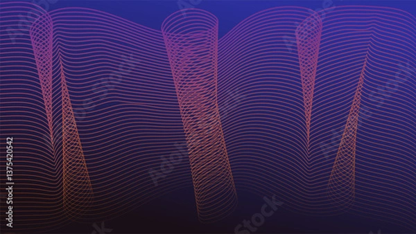 Fototapeta Background with waves and curls. Vector background.