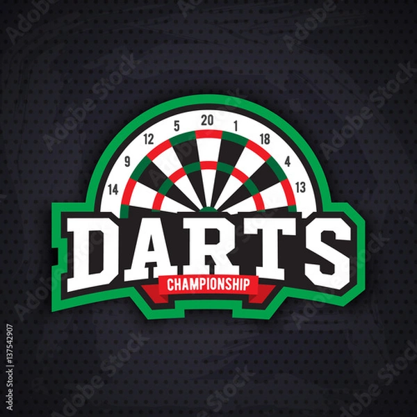 Obraz  Darts porting logo and leisure design.
