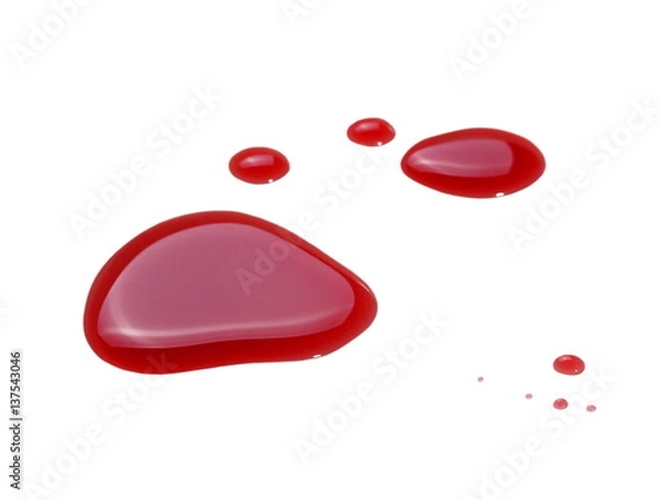 Fototapeta Blood spatter isolated on white background, with clipping path
