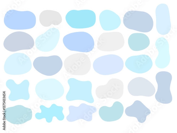 Obraz Winter color liquid shape frame set