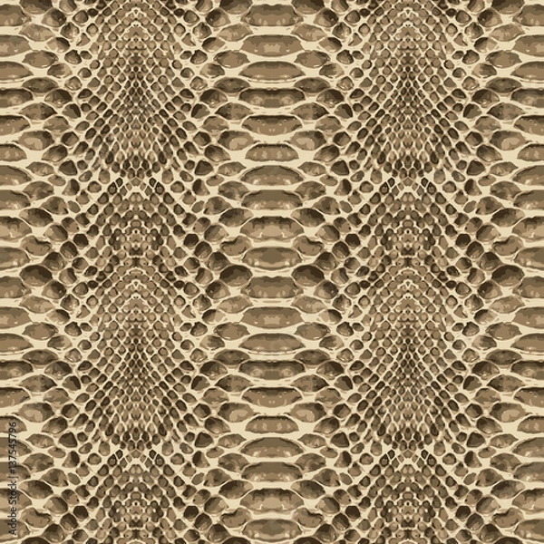 Obraz Snake skin pattern texture repeating seamless. Vector. Texture snake. Fashionable print.