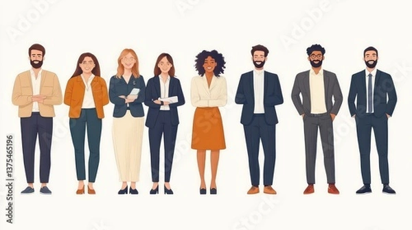 Fototapeta Diverse Business Team of Professionals Collaborating in an Office Setting