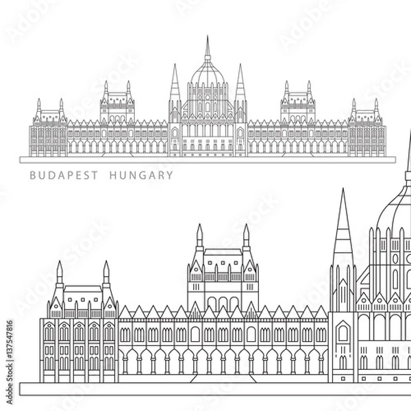 Fototapeta Hungarian Parliament Building. The symbol of Budapest, Hungary.