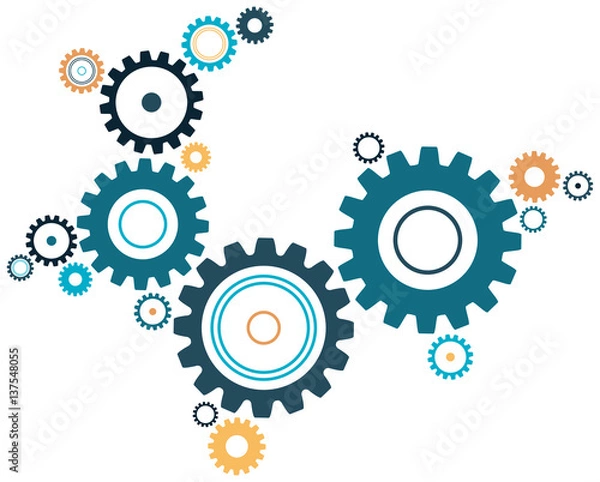 Fototapeta Linked Cogwheels Design