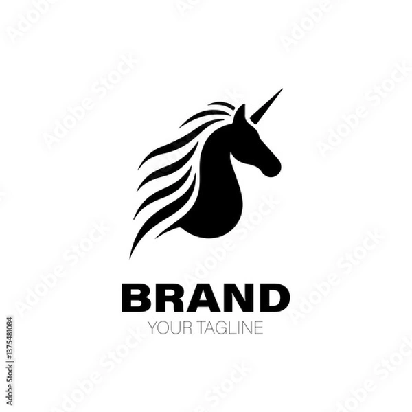 Fototapeta Unicorn Logo. Unicorn Logo Design. Unicorn Logo Brand. Unicorn Logo Vector Design Isolated on White Background